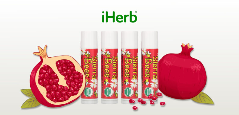 【iHerb】Sierra Bees, 有機潤唇膏 ，石榴，4 支，每支 0.15 盎司（4.25 克）