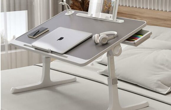 簡約臥室辦公可折疊升降床上小桌子 (品牌直送)